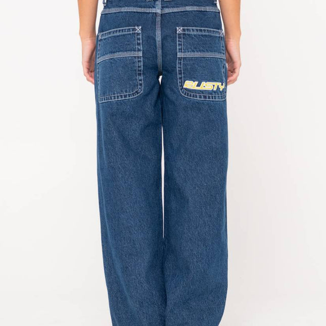 Rusty - Flip Mommy Low Rise Wide Leg Denim Pant (Deep Sea Blue)