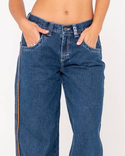 Rusty - Flip Mommy Low Rise Wide Leg Denim Pant (Deep Sea Blue)