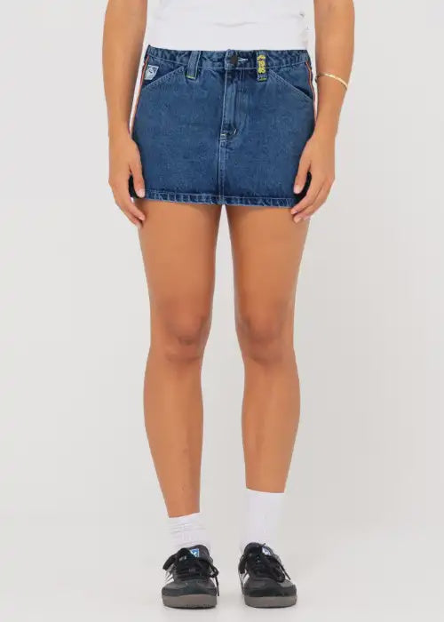 Rusty - Flip Mommy Low Rise Mini Denim Skirt