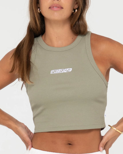 Rusty - Contrast Racer Tank (Faded Pistachio)