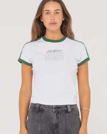 Rusty - 85 Grad Short Sleeve Skimmer Ringer Tee