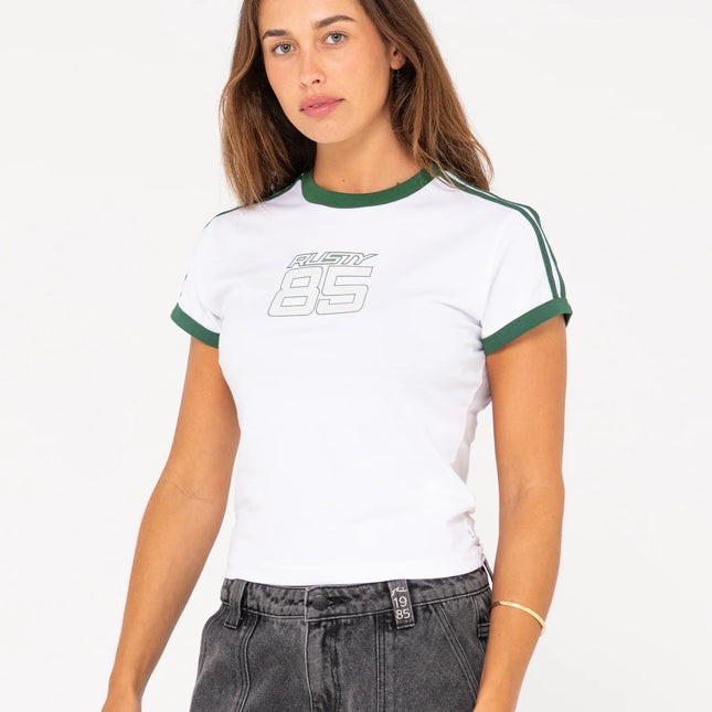 Rusty - 85 Grad Short Sleeve Skimmer Ringer Tee