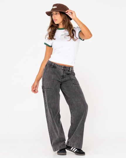 Rusty - 85 Grad Short Sleeve Skimmer Ringer Tee