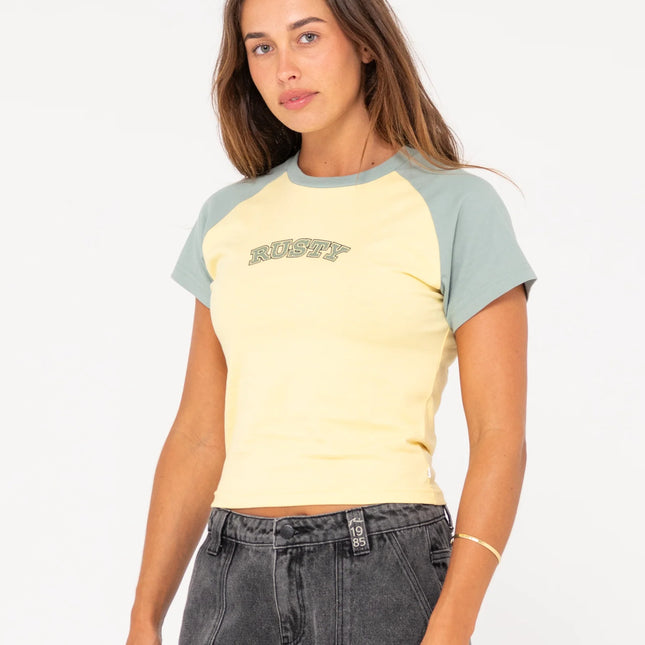 Rusty - Mid Term Raglan Short Sleeve Skimmer Tee