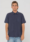 Rusty - Pinstripe Short Sleeve Shirt (Navy Blue)