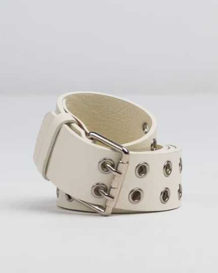 Rusty -  XOXO Eyelet Belt (Off White)