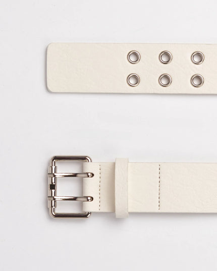 Rusty -  XOXO Eyelet Belt (Off White)