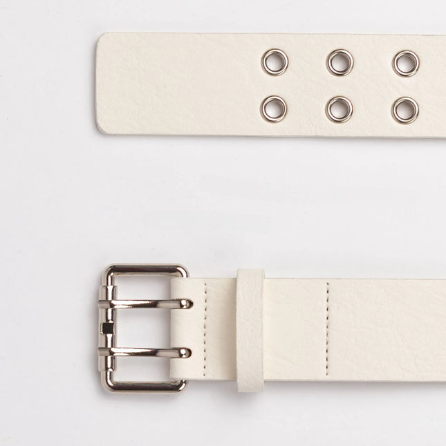 Rusty -  XOXO Eyelet Belt (Off White)