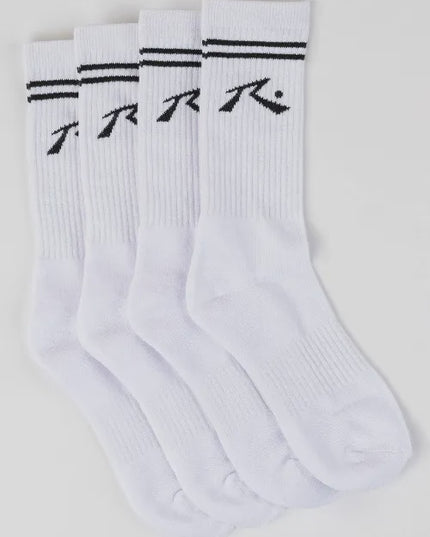 Rusty - Comp Mid Calf 4 Sock Pack (White)