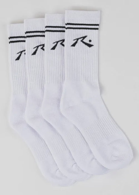 Rusty - Comp Mid Calf 4 Sock Pack (White)