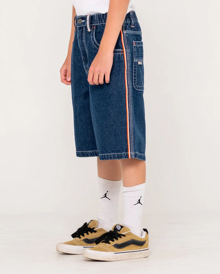 Rusty - Flip Daddy Jort Boys (Deep Sea Blue/Orange)