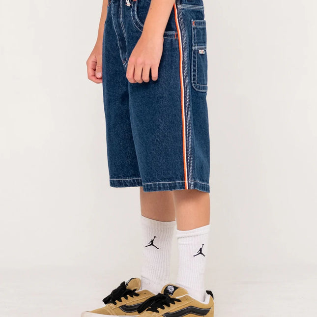 Rusty - Flip Daddy Jort Boys (Deep Sea Blue/Orange)