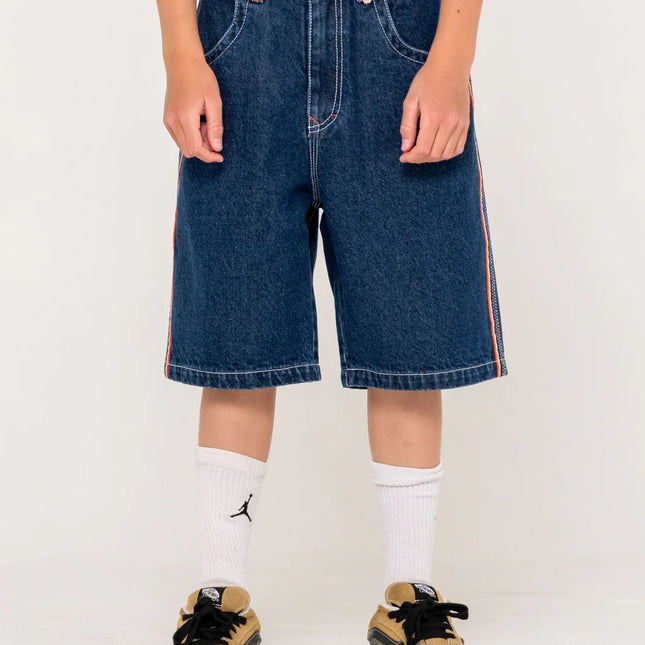 Rusty - Flip Daddy Jort Boys (Deep Sea Blue/Orange)