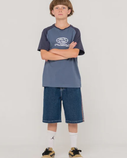 Rusty - Flip Daddy Jort Boys (Deep Sea Blue/Orange)