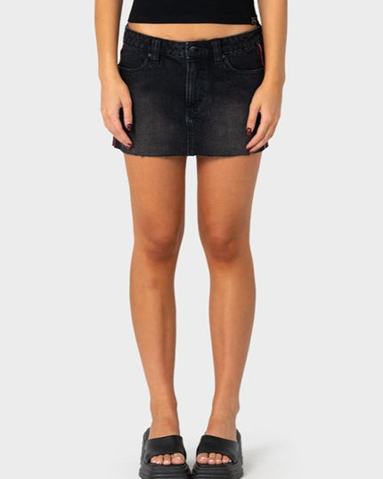 Rusty - Flip Mommy Raw Low Rise Mini Denim Skirt