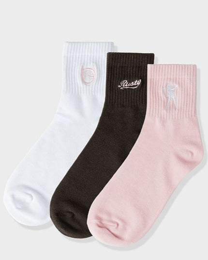 Rusty - Fancy Day Crew 3 Sock Pack (Multi 8)
