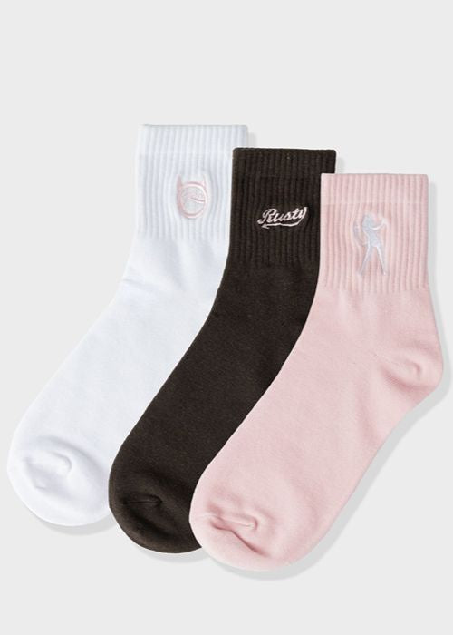 Rusty - Fancy Day Crew 3 Sock Pack (Multi 8)