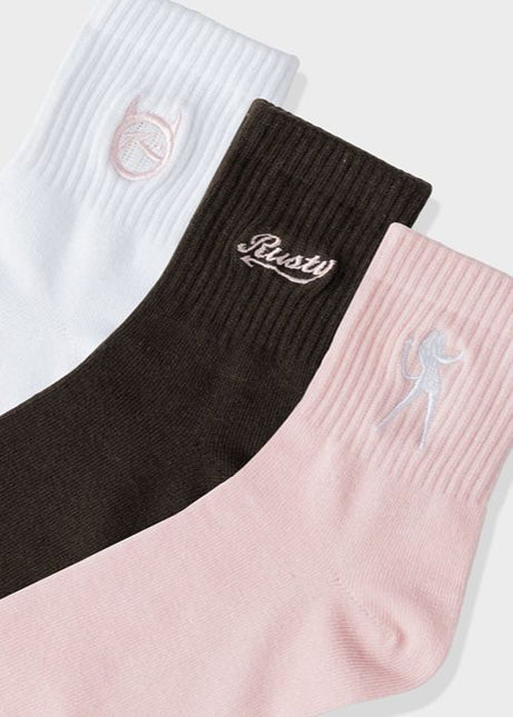 Rusty - Fancy Day Crew 3 Sock Pack (Multi 8)