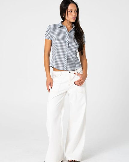 Rusty - Missy May Check Shirt (Navy/Cream Check)