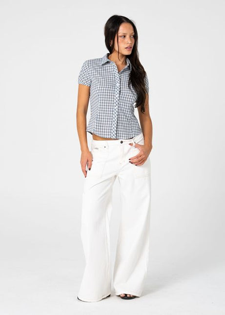 Rusty - Missy May Check Shirt (Navy/Cream Check)
