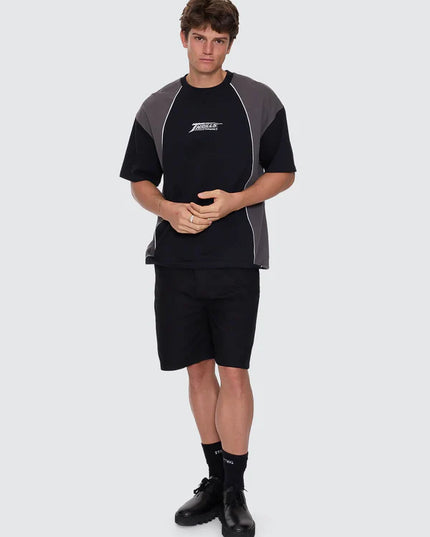 Thrills - Heavy Voltage Box Fit Oversize Cropped Piping Tee