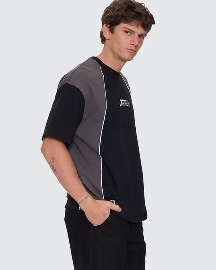 Thrills - Heavy Voltage Box Fit Oversize Cropped Piping Tee