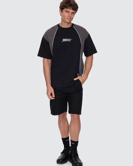 Thrills - Heavy Voltage Box Fit Oversize Cropped Piping Tee