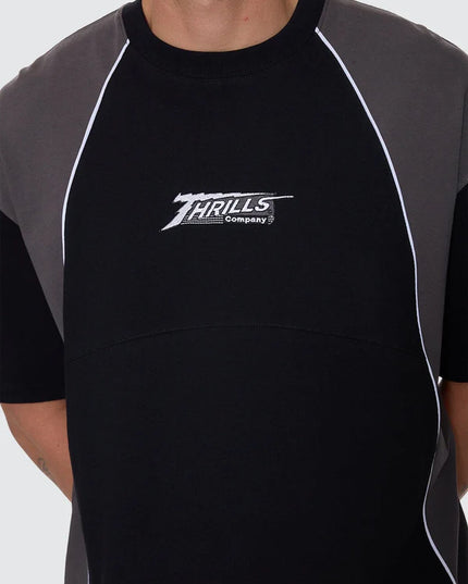 Thrills - Heavy Voltage Box Fit Oversize Cropped Piping Tee