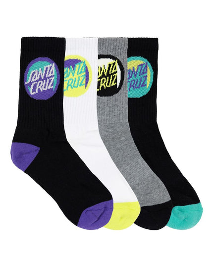 Santa Cruz - Bold Shadow Dot Crew Sock 4 Pack