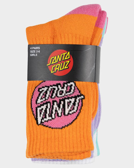 Santa Cruz - Other Dot Crew Sock 4 Pack (Orange/Lavendar)