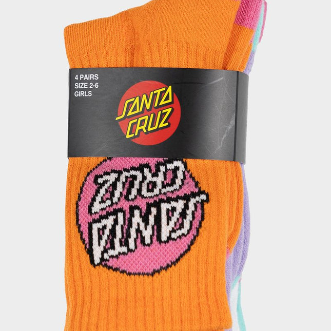 Santa Cruz - Other Dot Crew Sock 4 Pack (Orange/Lavendar)
