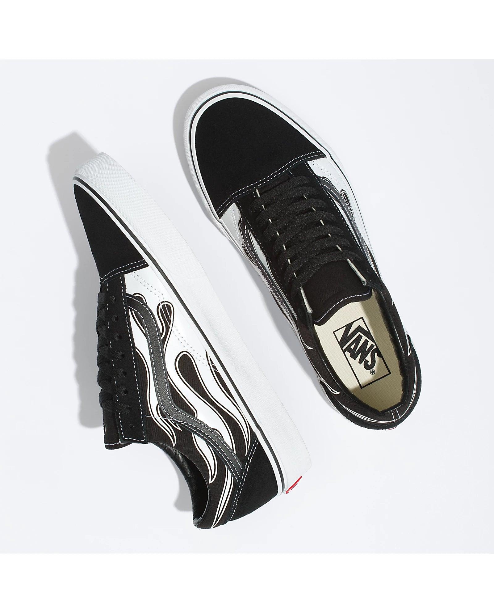 Black white shop flame vans