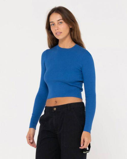 Rusty - Amelia Cropped Long Sleeve Knit Top - Westside Surf + Street
