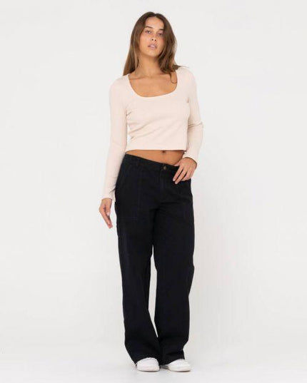 Rusty - Scarlett Ribbed Long Sleeve Top - Westside Surf + Street