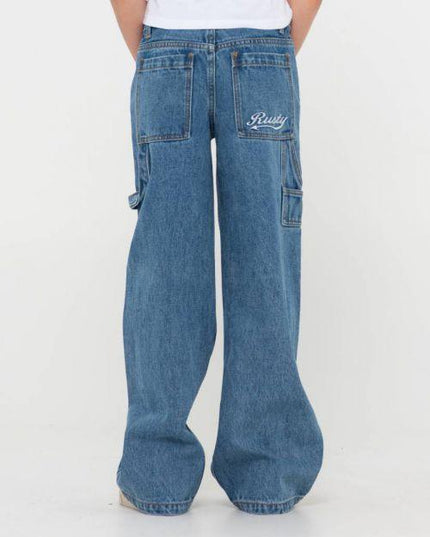 Rusty - Billie Low Denim Carpenter Pant (Girls) - Westside Surf + Street