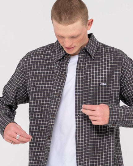 Rusty - Datsun Check Long Sleeve Shirt (Coal)