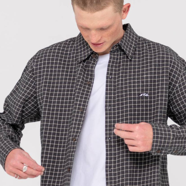 Rusty - Datsun Check Long Sleeve Shirt (Coal)