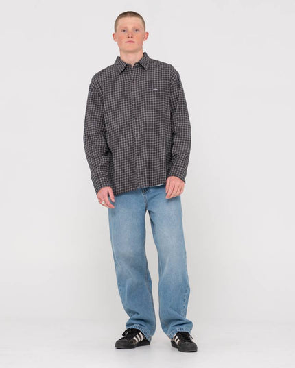 Rusty - Datsun Check Long Sleeve Shirt (Coal)