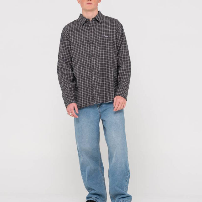 Rusty - Datsun Check Long Sleeve Shirt (Coal)