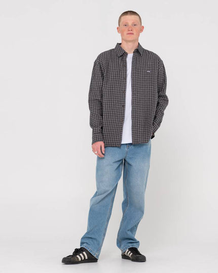 Rusty - Datsun Check Long Sleeve Shirt (Coal)