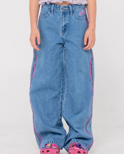 Rusty - Flip Girl Low Rise Jean (Middy Blue/Pink)