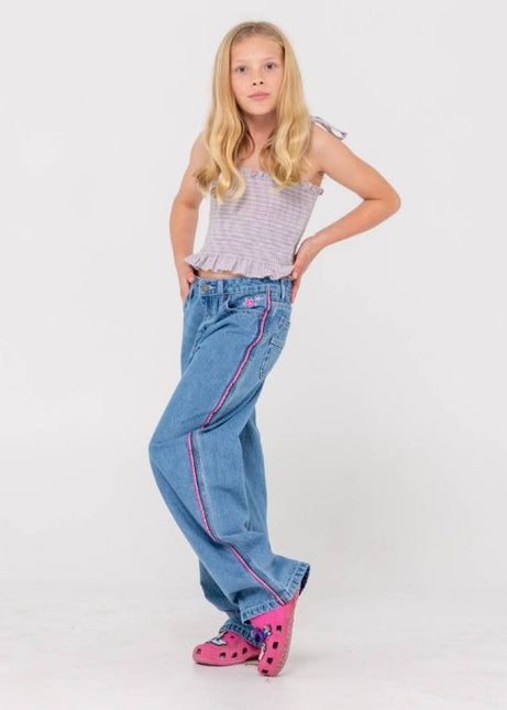 Rusty - Flip Girl Low Rise Jean (Middy Blue/Pink)