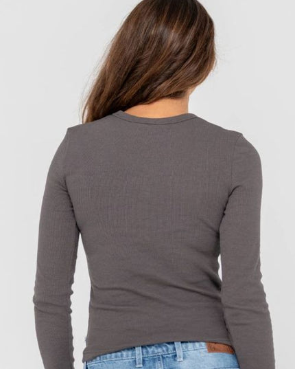 Rusty - Essentials Ribbed Long Sleeve Tee