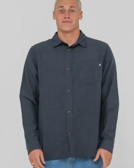 Rusty - Overtone Long Sleeve Linen Shirt (Navy Blue)