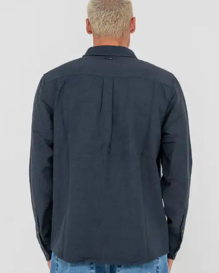 Rusty - Overtone Long Sleeve Linen Shirt (Navy Blue)