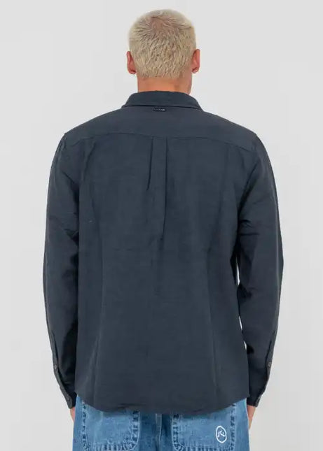 Rusty - Overtone Long Sleeve Linen Shirt (Navy Blue)