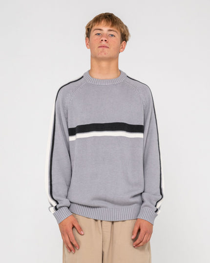 Rusty - White Lines 2.0 Knitted Crew