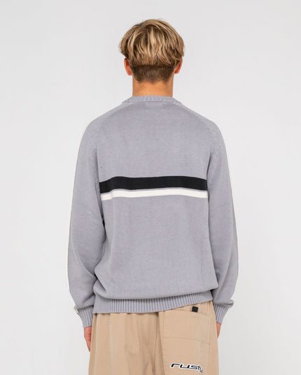 Rusty - White Lines 2.0 Knitted Crew