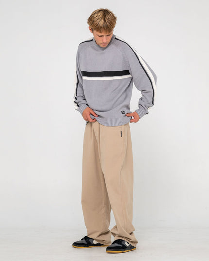 Rusty - White Lines 2.0 Knitted Crew