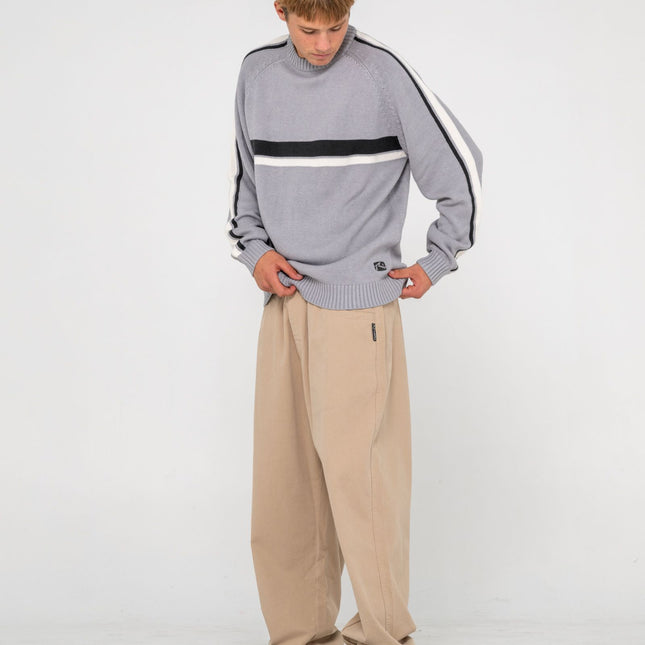 Rusty - White Lines 2.0 Knitted Crew